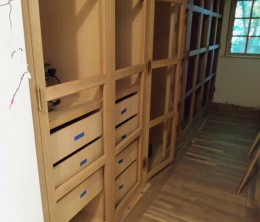 Closet with pull out drawers