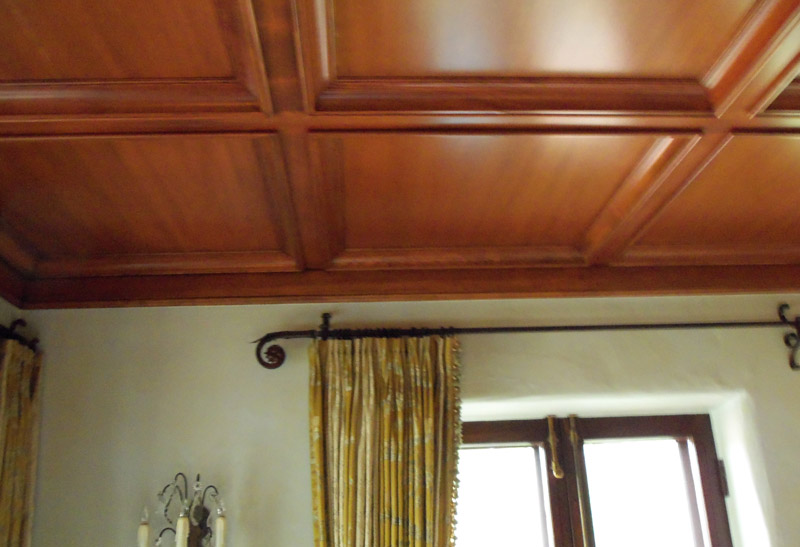Coffer ceiling with Douglas fir