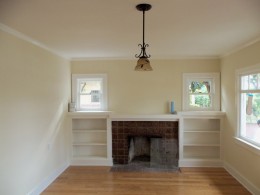 Custom molding for fireplace & bookcase