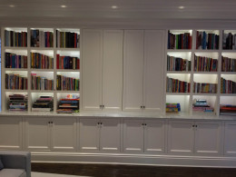 Entertainment / bookcase cabinet with light & storage - Holmby residence