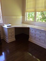 Custom desk with inset doors & drawer fronts